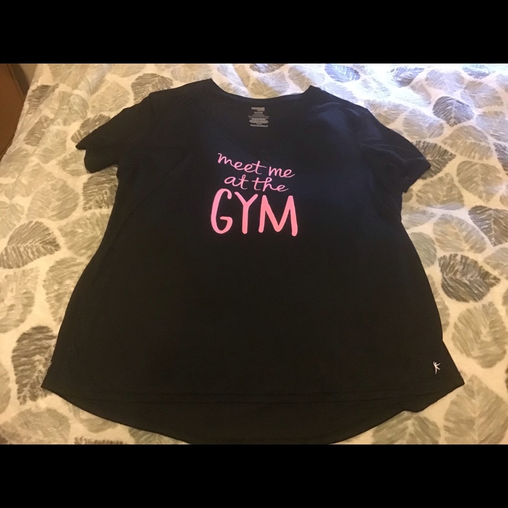 🌟🌟🌟Danskin Now athletic wear “Meet Me At The Gym” black XXL plus size tee